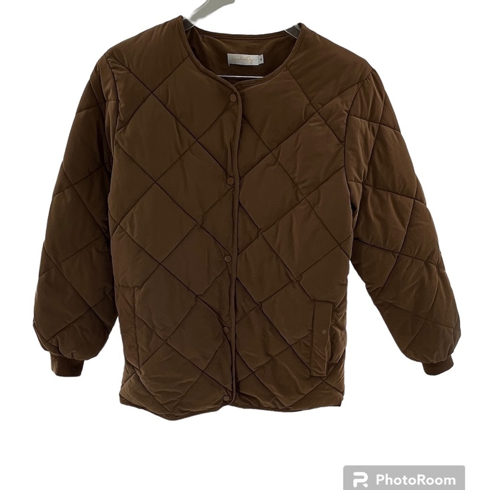 Rainbow Day Quilted Button Up Crewneck Jacket - Size S - Picture 7 of 7
